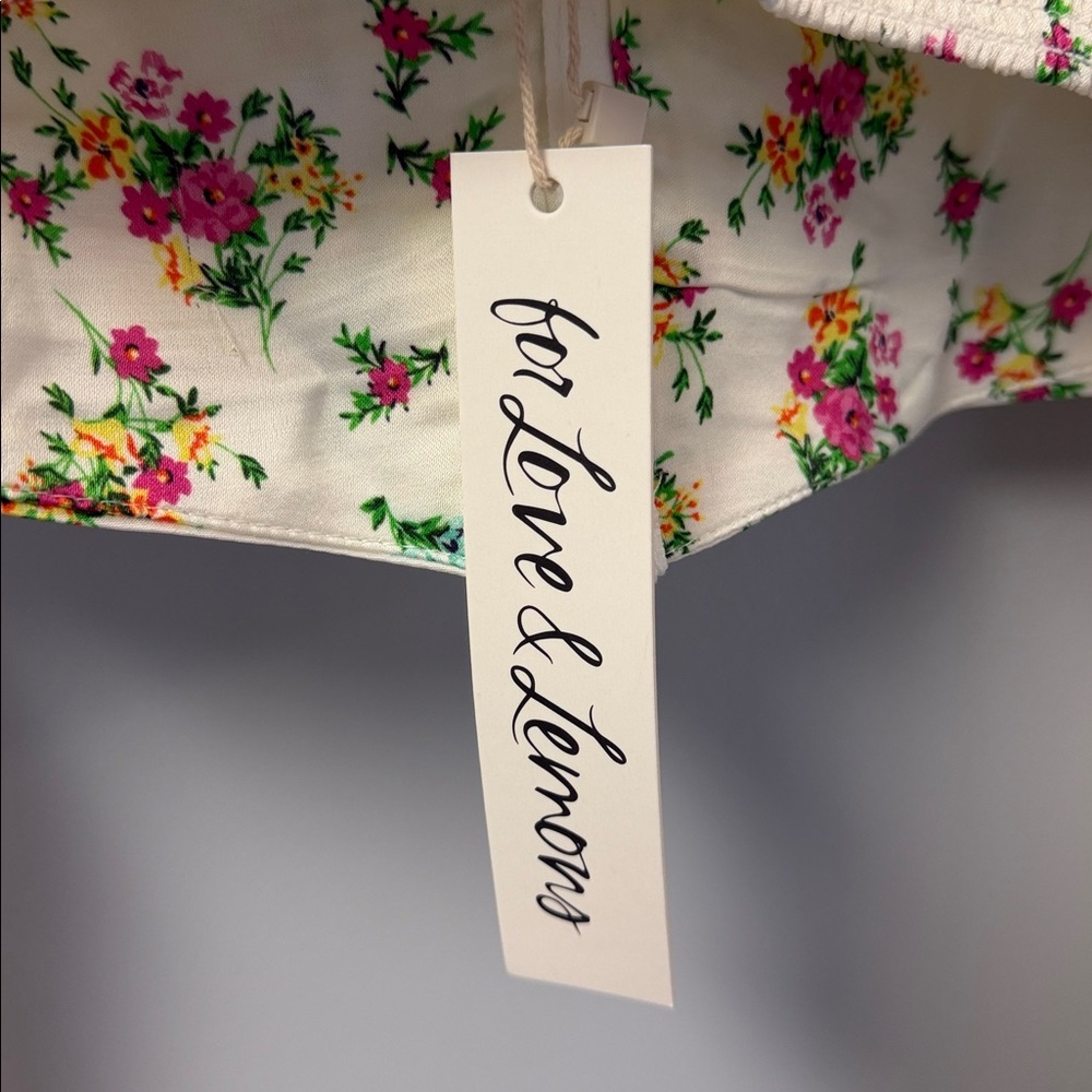 NWT For Love and Lemons Floral Long Sleeve Crop Top - Picture 3 of 9